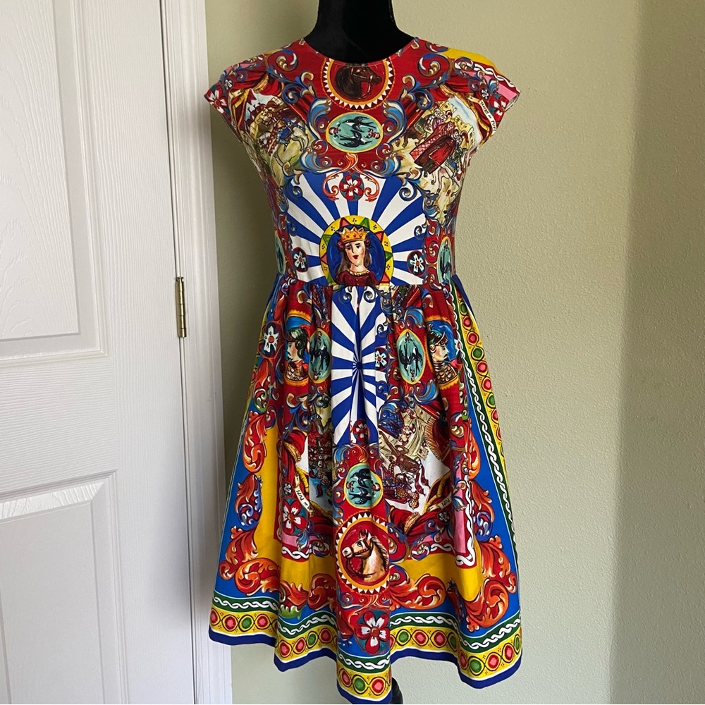 Dolce & Gabbana Majolica Carretto Siciliano Printed Dress “read description!”